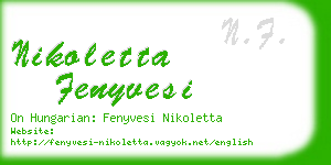 nikoletta fenyvesi business card